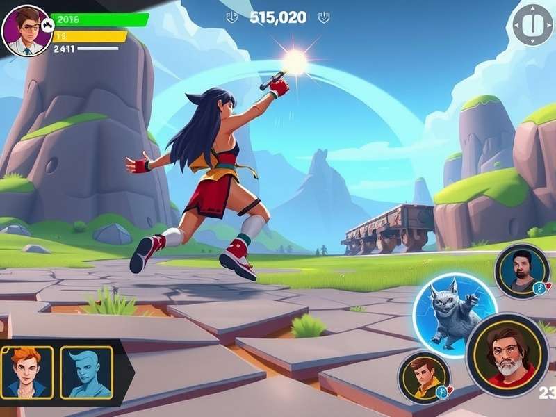 Nova Strikers gameplay screenshot showing characters and environment